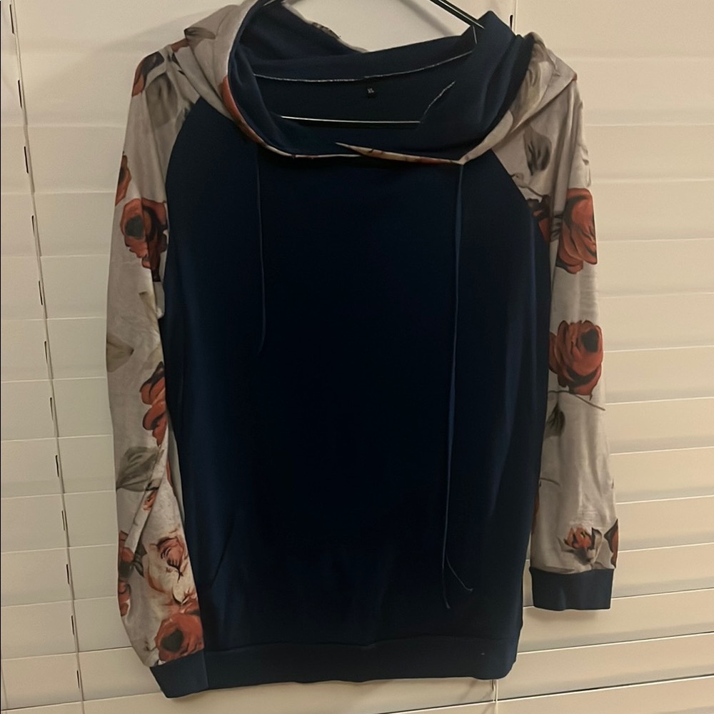 Floral Sleeve Hoodie